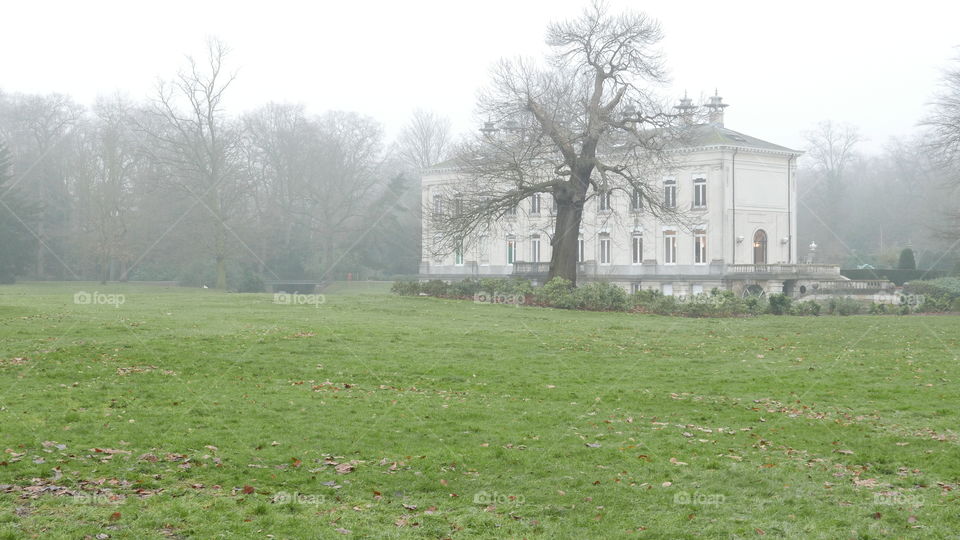 Castle in a park in Belgium.