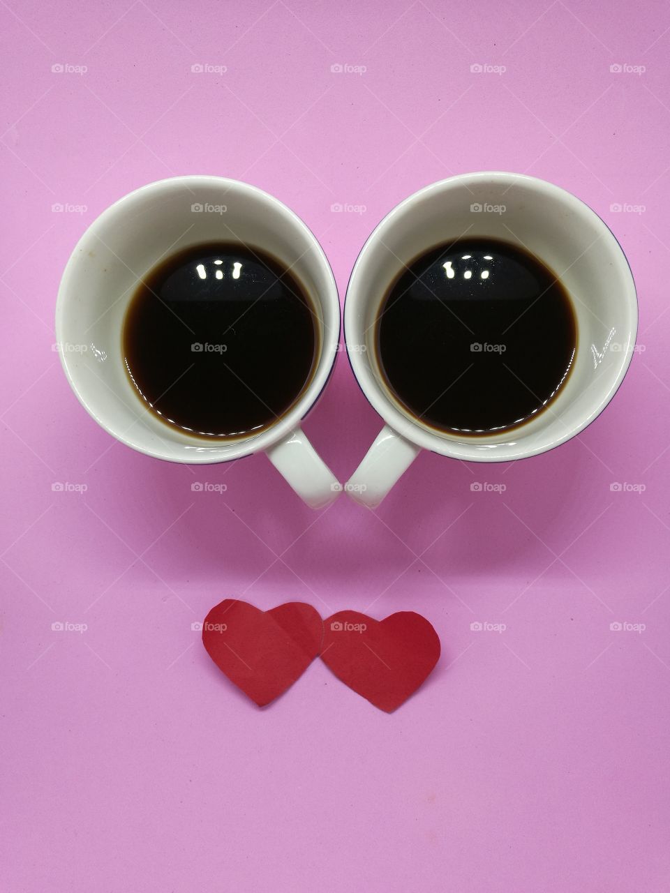 Coffee cup with heart shape