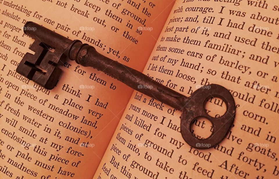 Skeleton key and book