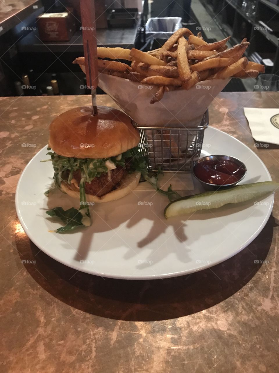 Chicken Sandwich and French Fries