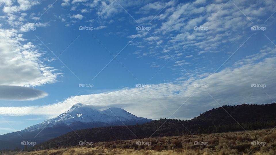 mysterious clouds and Mount Shasta