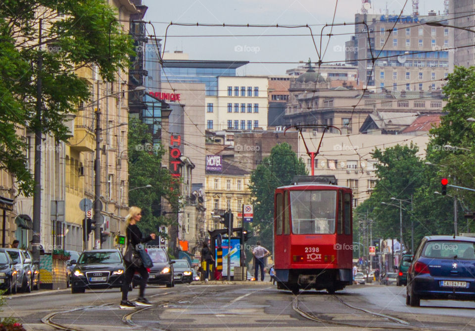 City street, Belgrade, Serbia.