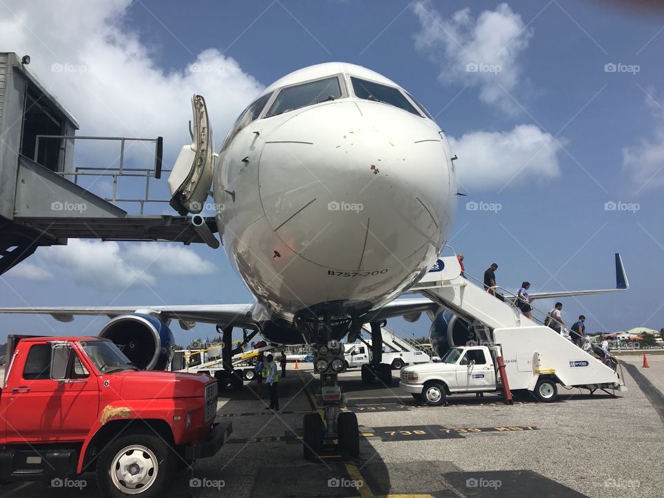 Plane on runway 