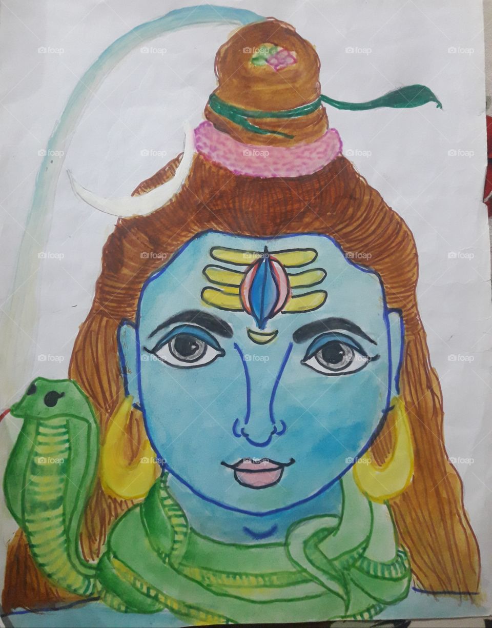 pianting of lord shiva made by me (from Indian mythology)