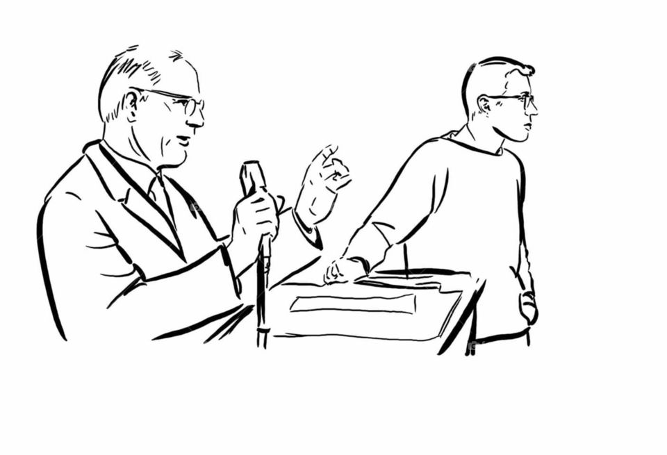 Berne sanders drawing speaking speech political men 2 men sketch coloring illustration microphone glasses podium