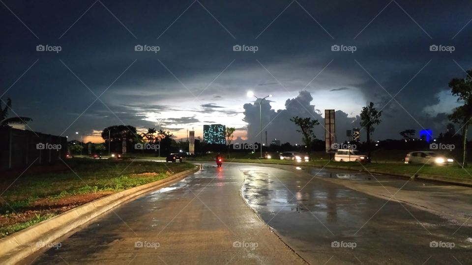 Big screen at horizon