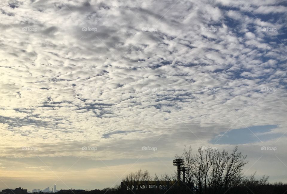 Winter nyc cloudy day skies