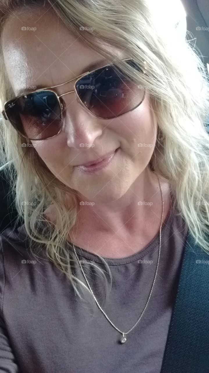 Blonde in sunglasses