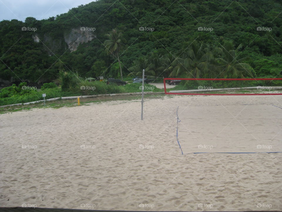 White sand and mountain