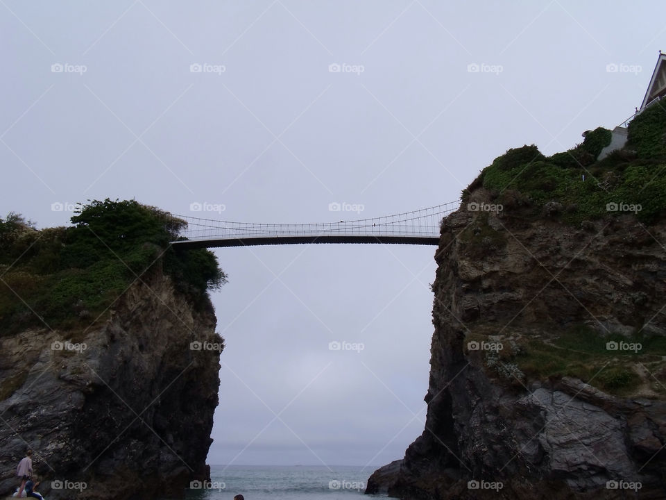 beach bridge sea cliff by pmr691111