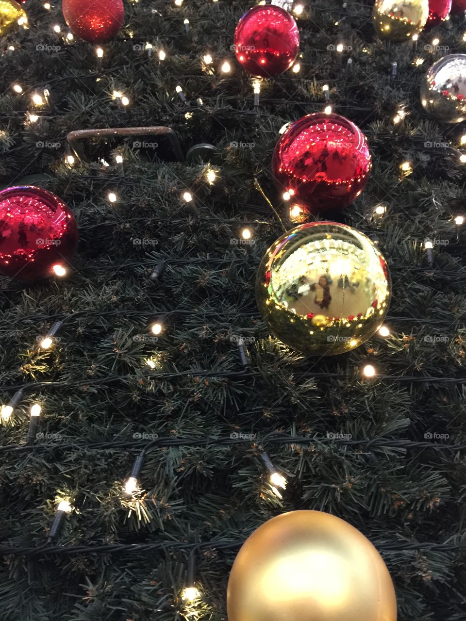 Ornaments on Christmas tree