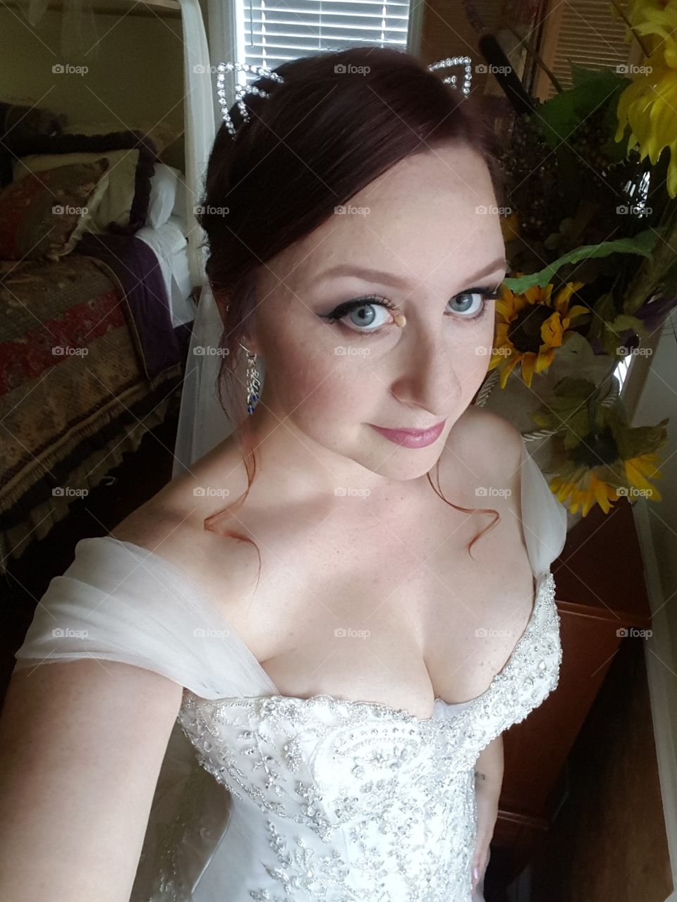 Portrait of a bride in wedding gown