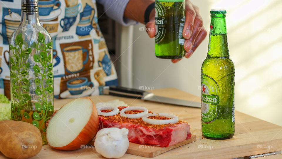 Enjoying your favourite Heineken