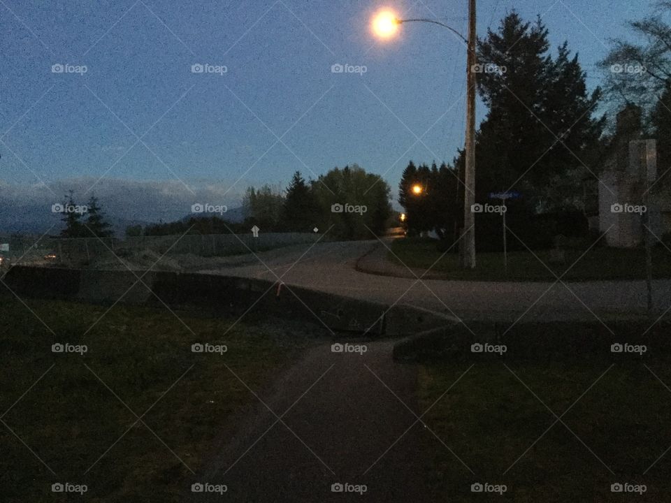 Evening on the winding road 