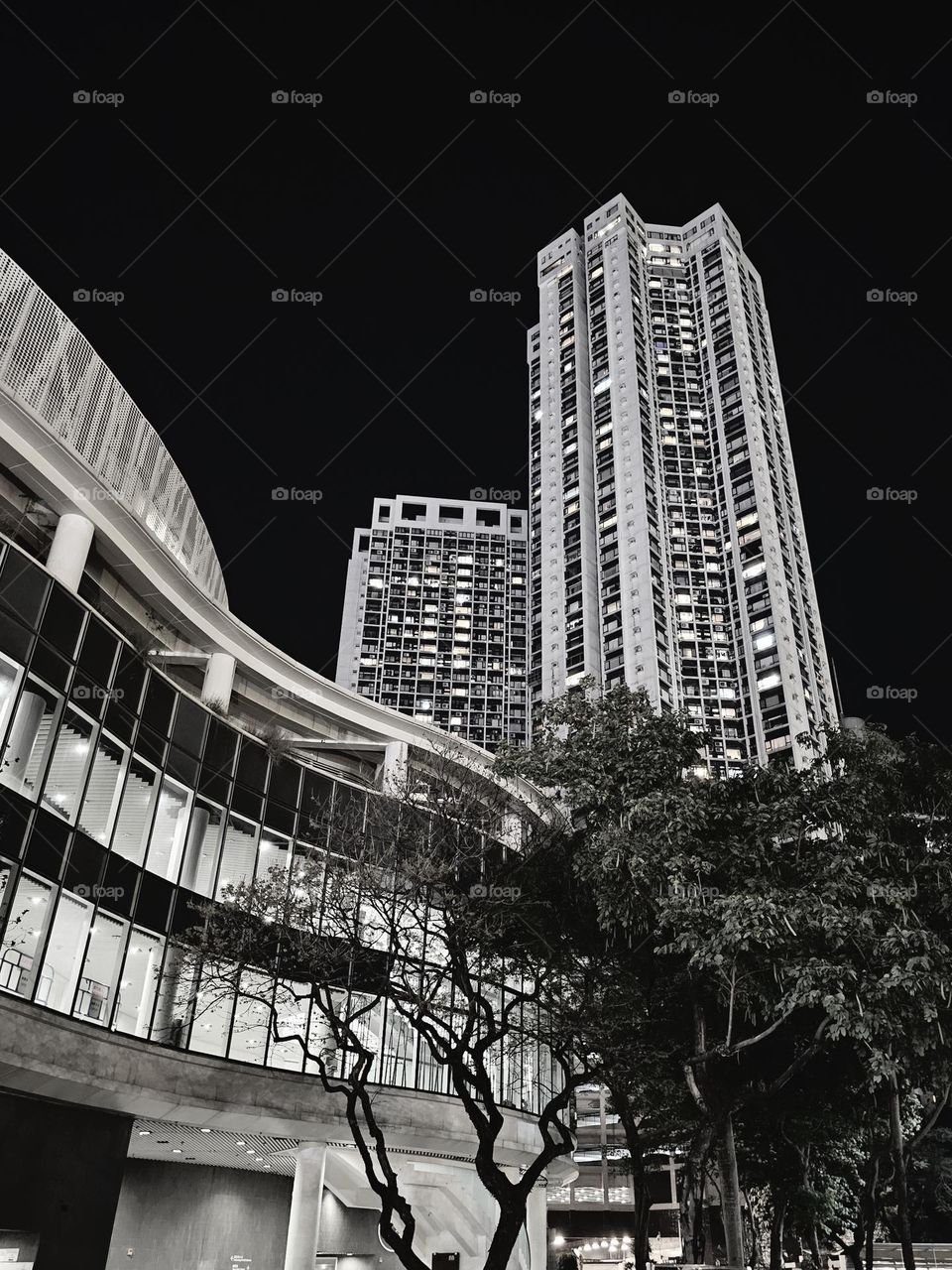 Nightwalk - walking by Hong Kong Victoria Park Swimming Pool