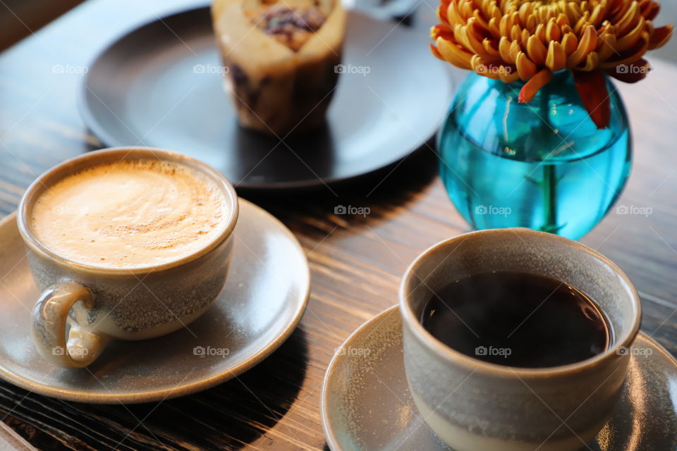 Coffee on the tabletop 