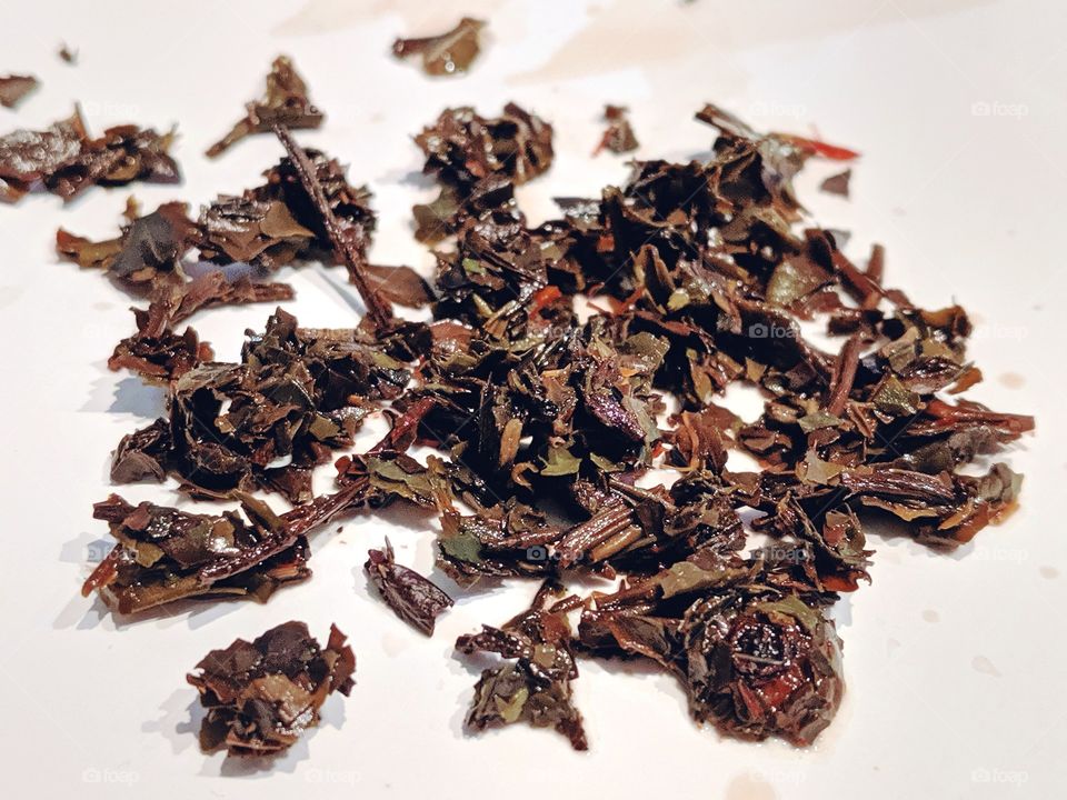 Loose tea leaves