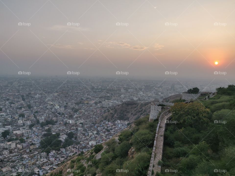 Sunset Time
view from palace of Jaipur can view full village from fort.