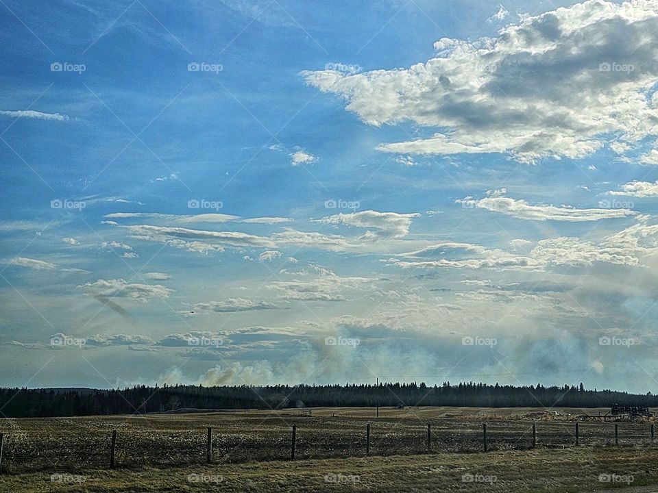 Alberta forest fire smoke Rising