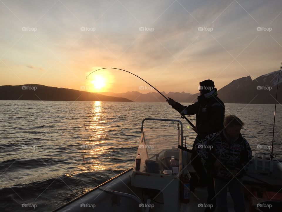 Evening fishing. Evening fishing in northern Norway may give som nice moments. 