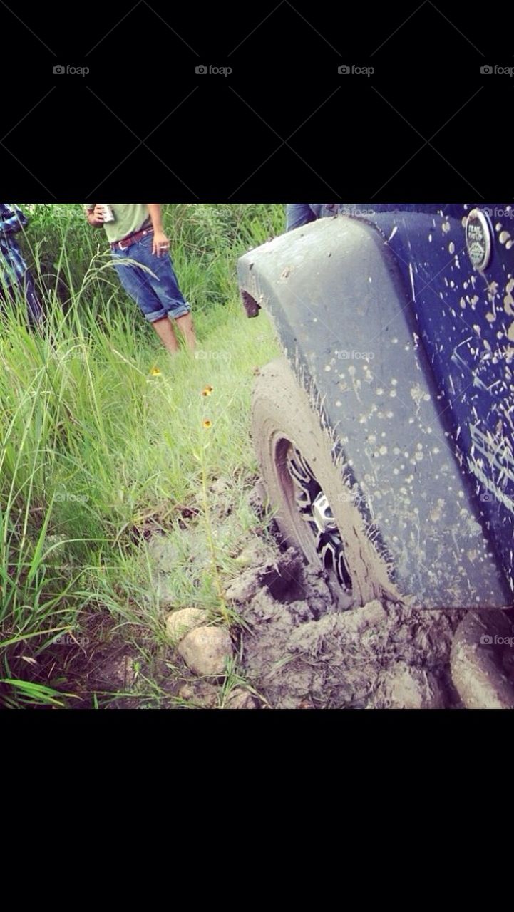Stuck in the mud. 