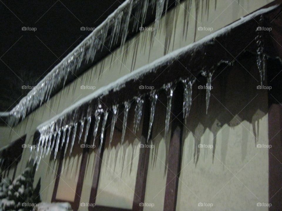 Icicles shining in the light