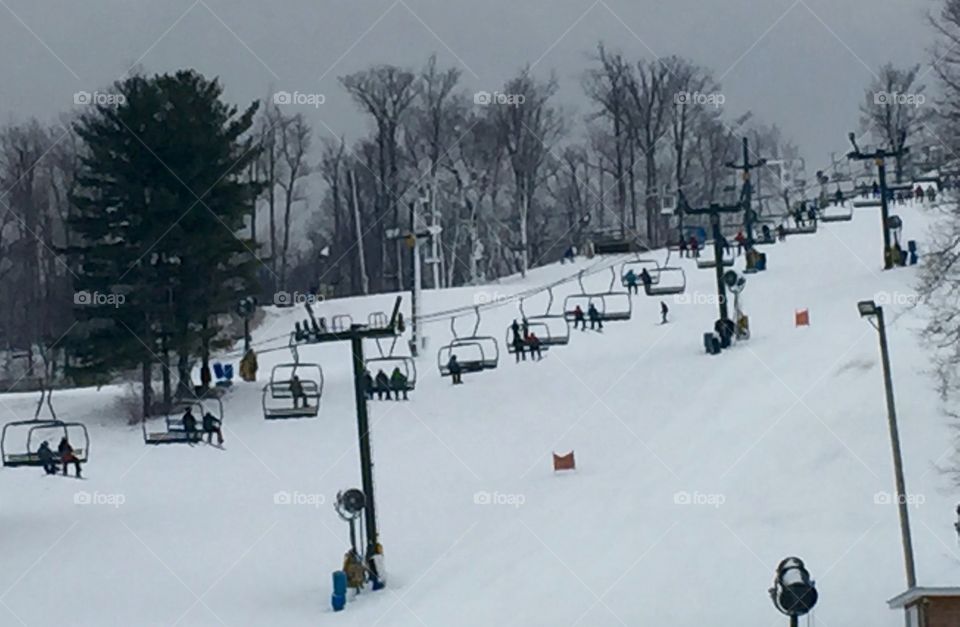 Ski lift at ski resort