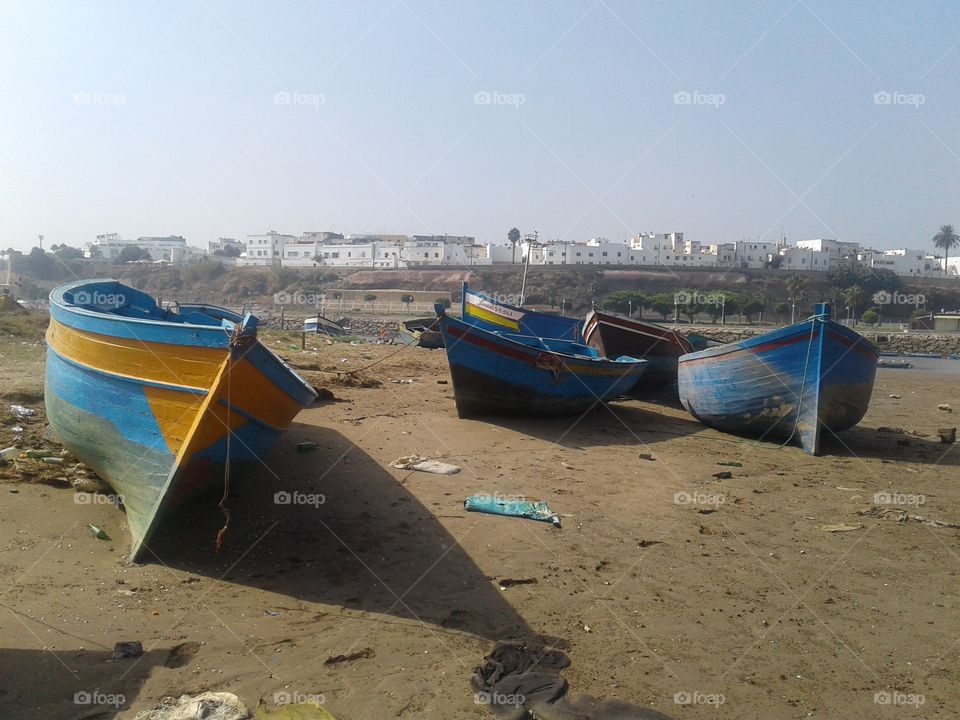 boat - sand - river