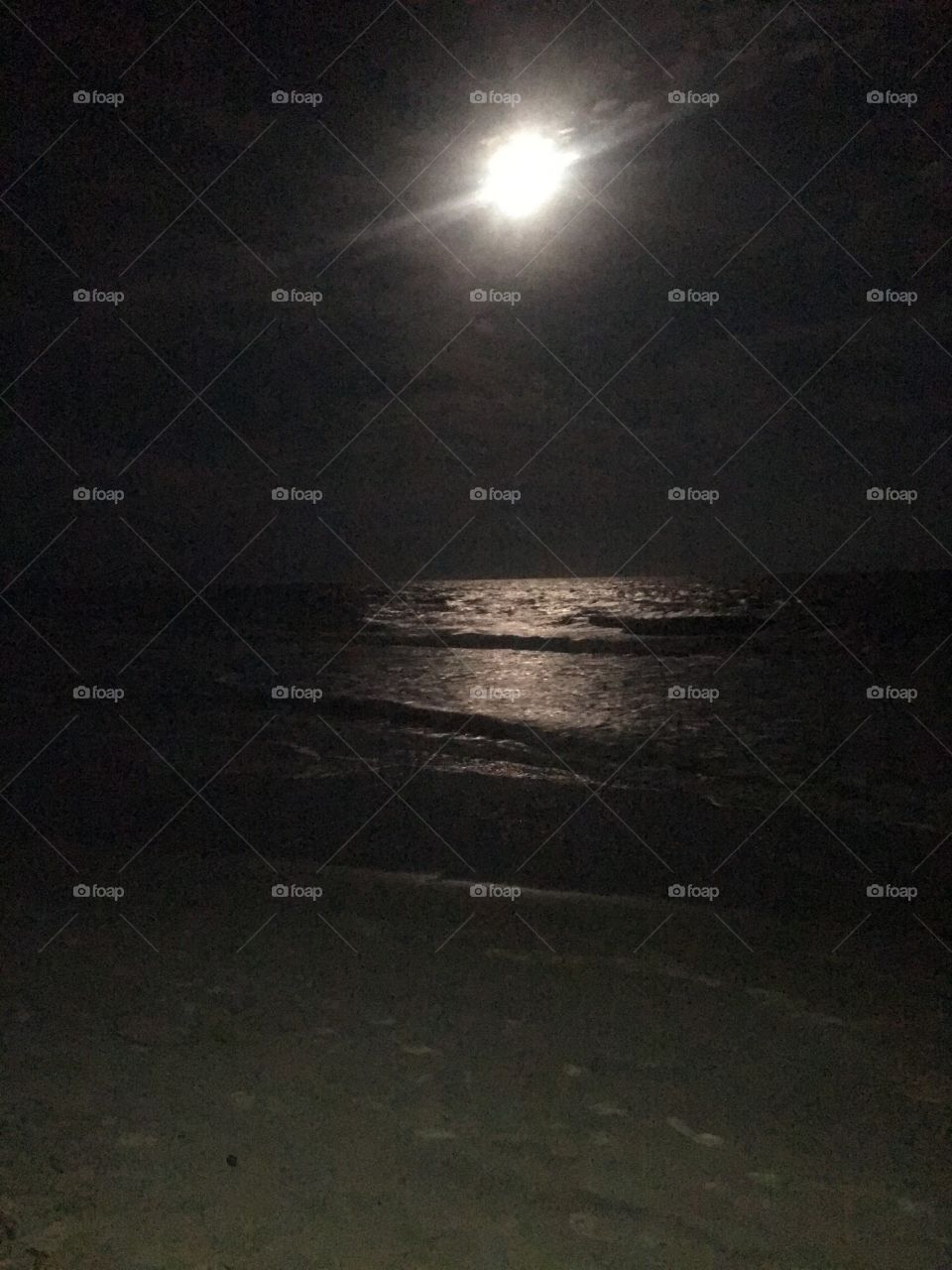 Moon over the ocean