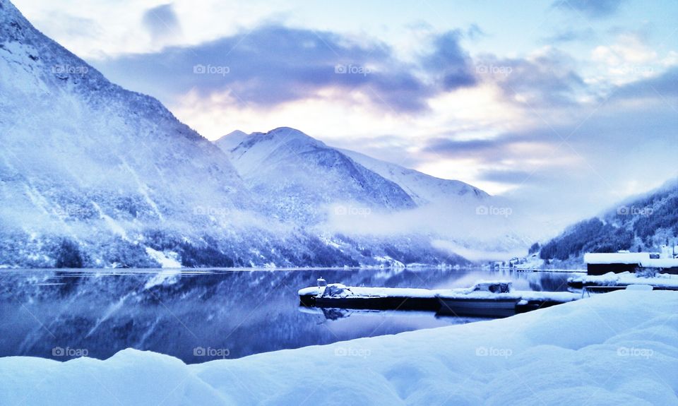 View of snowcapped mountains