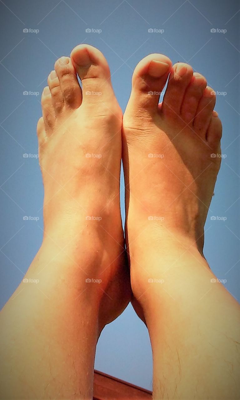 My feet in the Blue sky