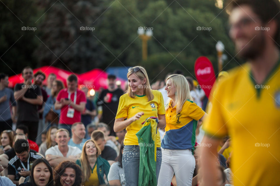 FIFA Fan Fest in Moscow, Russia, Brazil vs Serbia, 27 June 2018