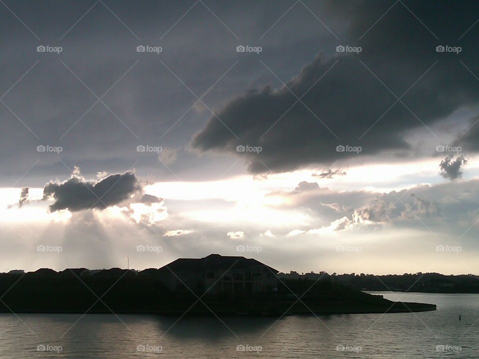 Water, Landscape, Lake, Storm, Sunset