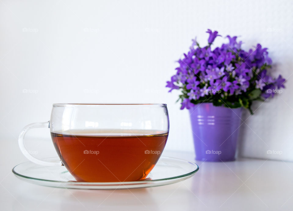 Studio shot fresh tea cup