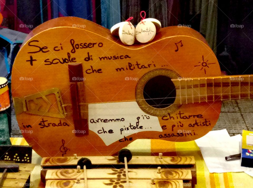 "If there were more music schools than military ones, we'd have more guitars than guns in the streets, and more artists than killers".