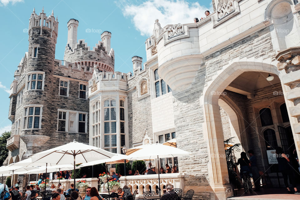 Castle and people having a good time