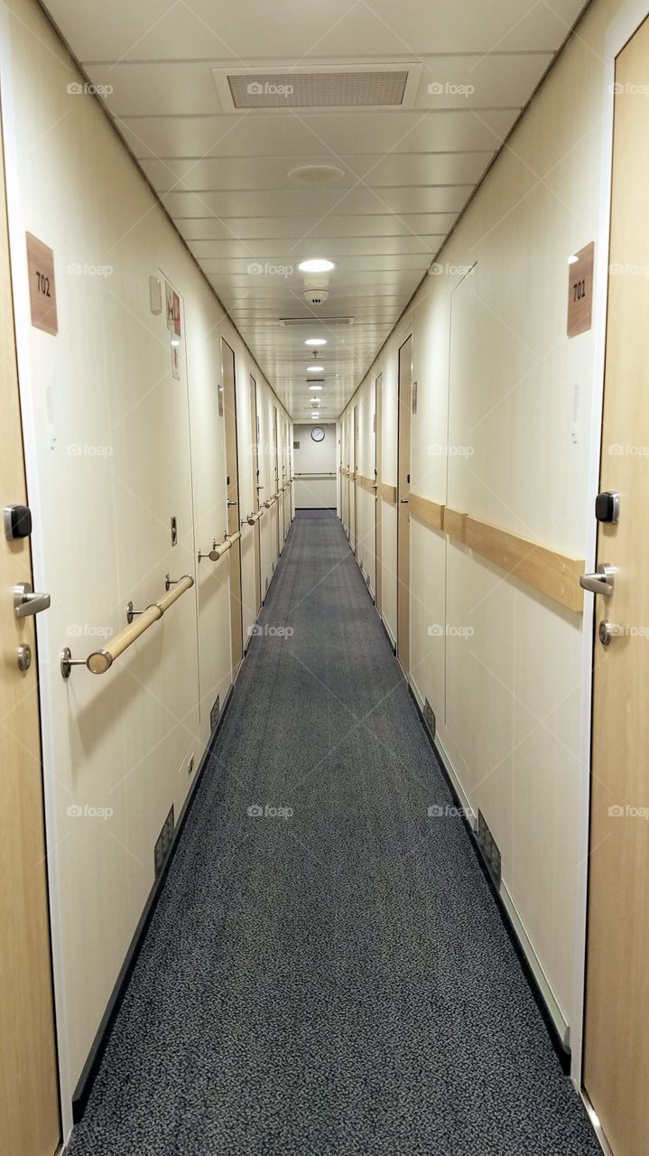 Cruise ship hallway