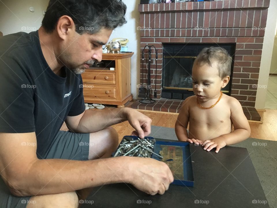 Helping dad fix stuff