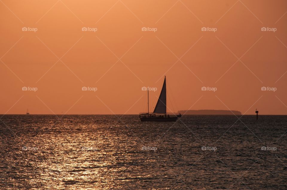 Sailboat, Sunset, Sea 1