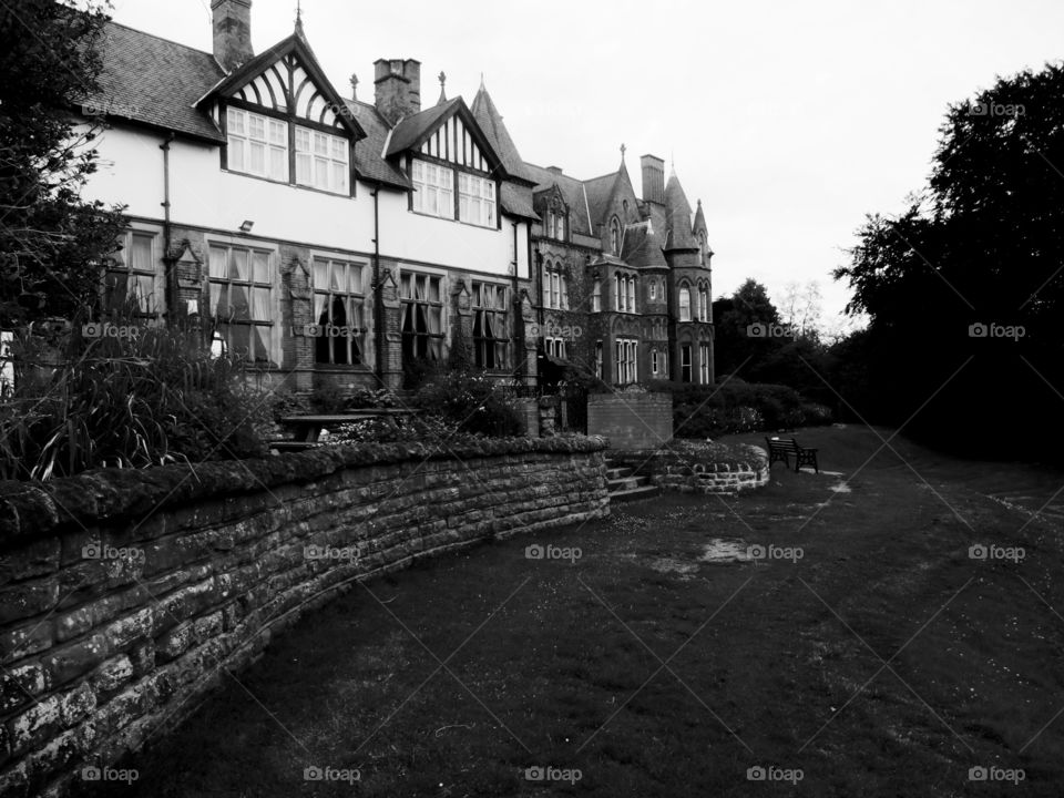 black and white architecture. English architecture