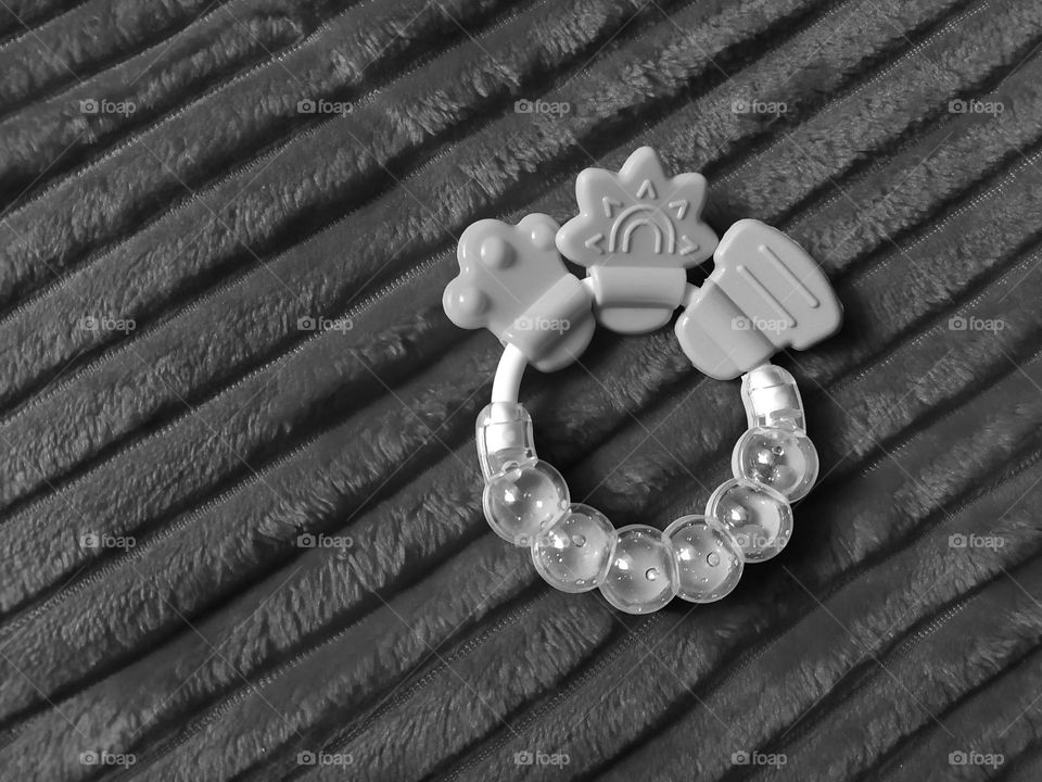 Baby toys in black and white color effect