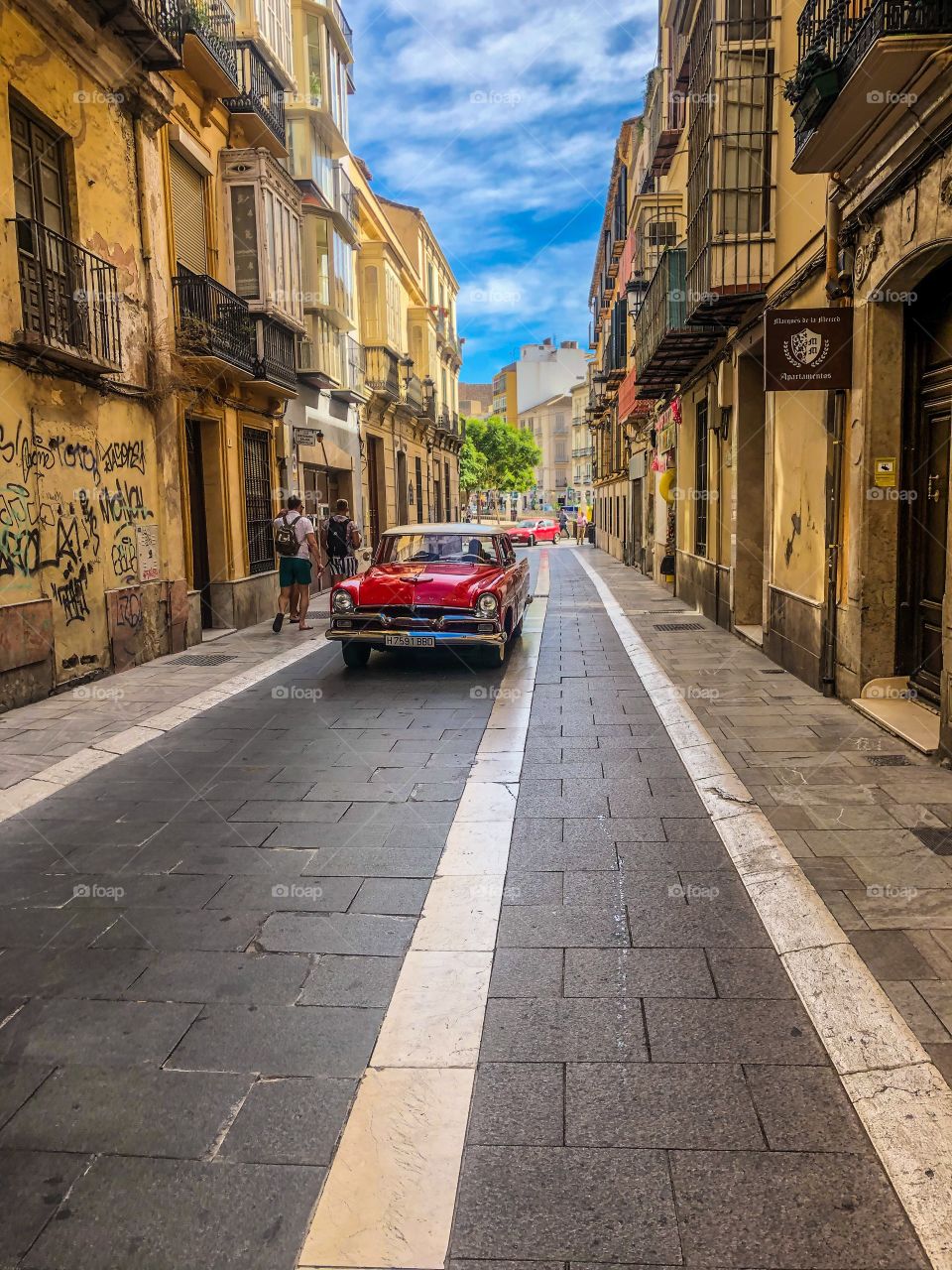 Vintage car in the streets of Malaga!