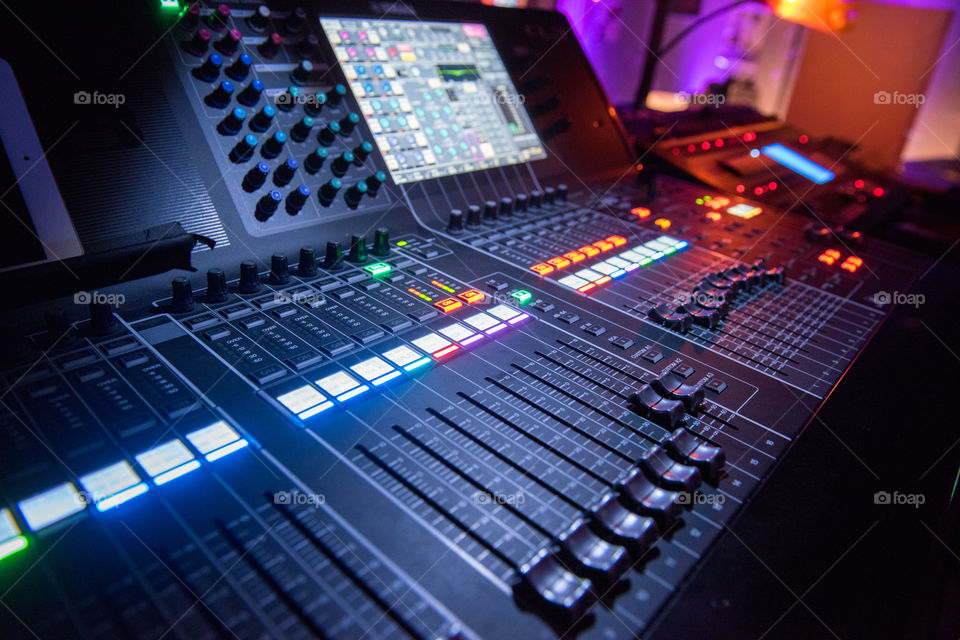 Mixing table at a nightclub in Malmö Sweden.