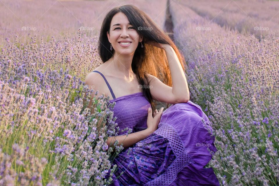 Portrait of My Beautiful Wife on lavender field