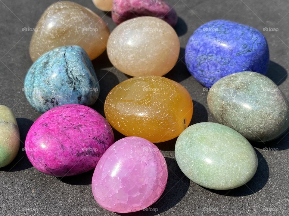 Minerals on a black background 