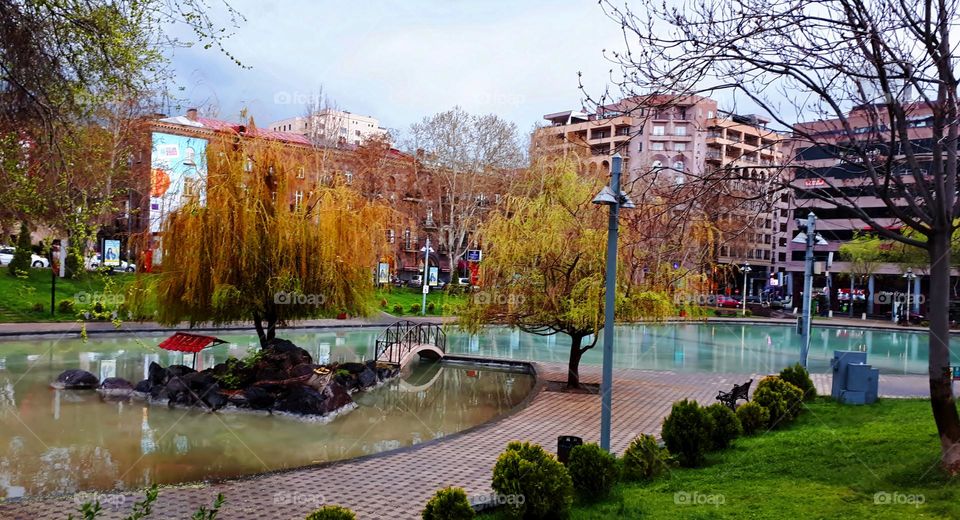 Autumn in Yerevan's Swan Lake