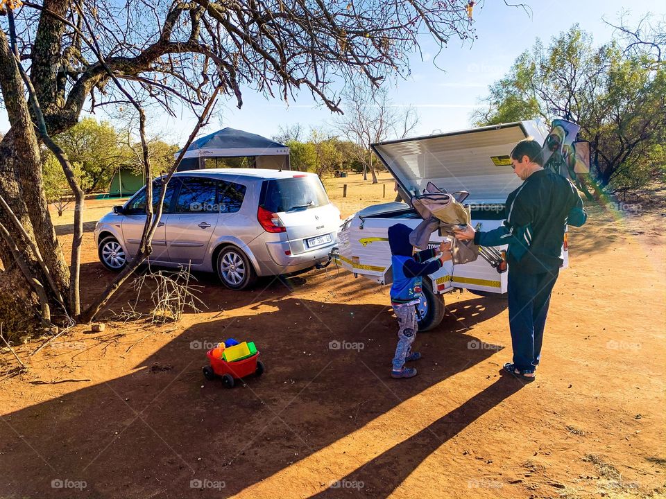 From A to B. Going camping for the weekend can be so much fun. Especially when you have help unpacking 