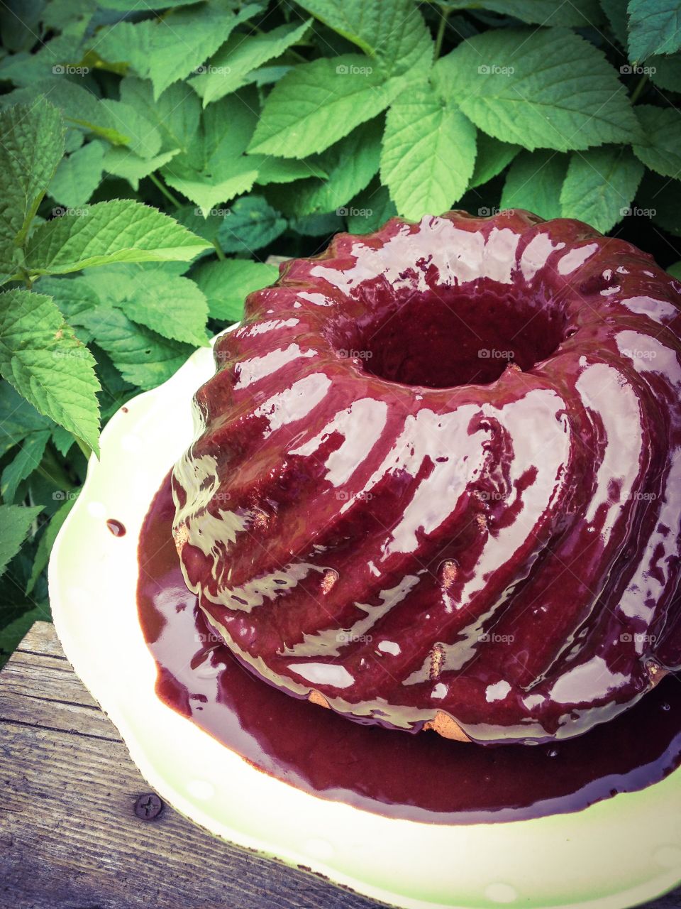 glazed banana chocolate cake