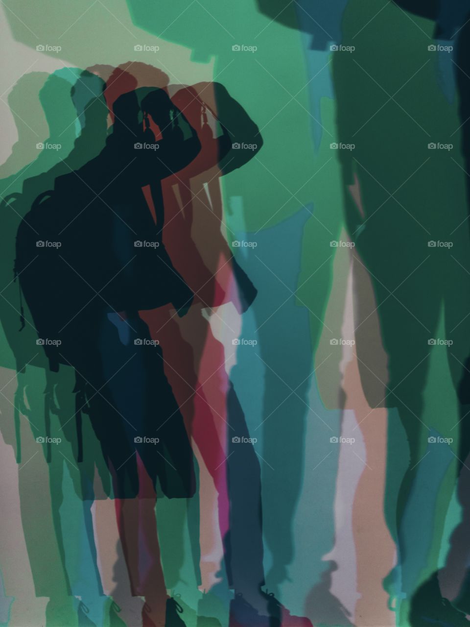 Watching multiple shadows of mine at《Olafur Eliasson Your Uncertain Shadow (colour) 2010 Thyssen-Bornemisza Art Contemporary Collection, Vienna.》