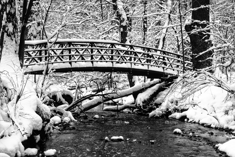 Snowy bridge